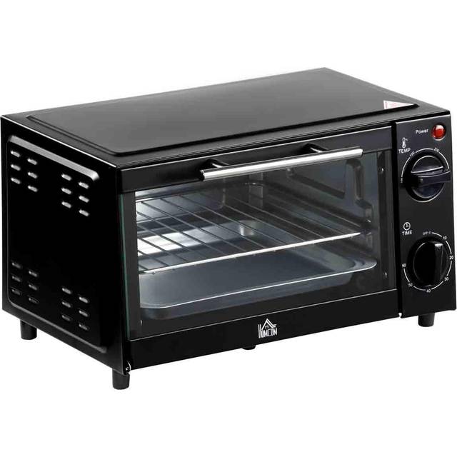 HOMCOM 800-088 Mini Oven 9L 750W Countertop Electric Grill - Black, Black