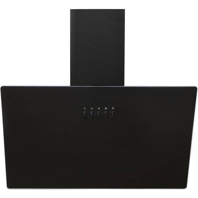 60cm Glass Cooker Hood Black Angled Chimney Extractor Fan - SIA AH60BL