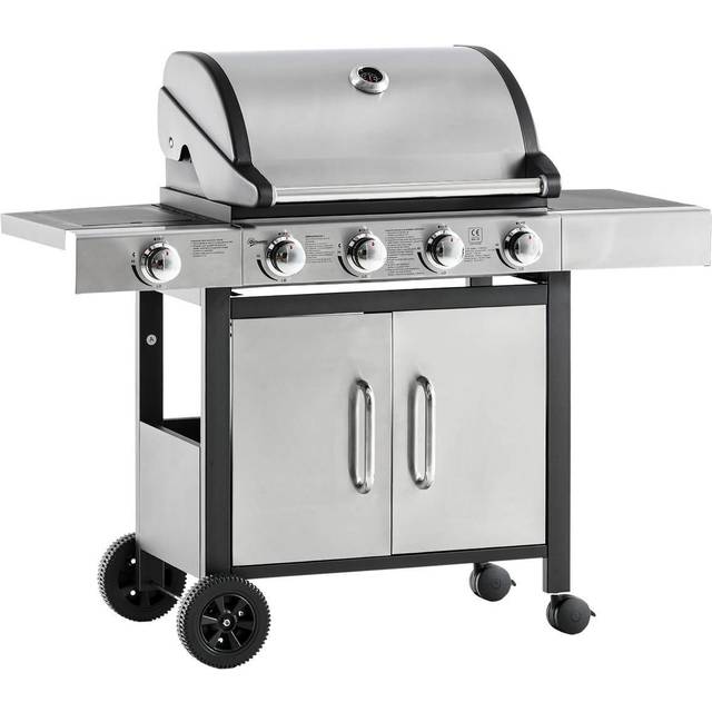 Outsunny Deluxe Gas Barbecue Grill 4+1 Burner Garden BBQ w/ Large Cooking Area | TJ Hughes