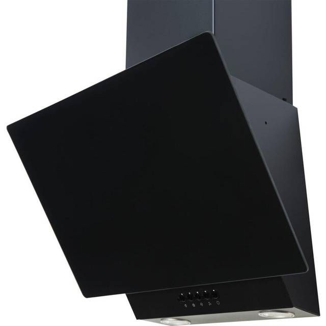 SIA EAG61BL 60cm Black Angled Glass Chimney Cooker Hood Kitchen Extractor Fan