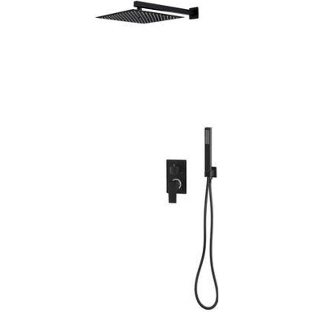 vidaXL Shower System Stainless Steel 201 Black - black