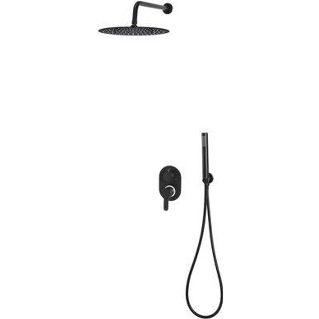 vidaXL Shower System Stainless Steel 201 Black - black