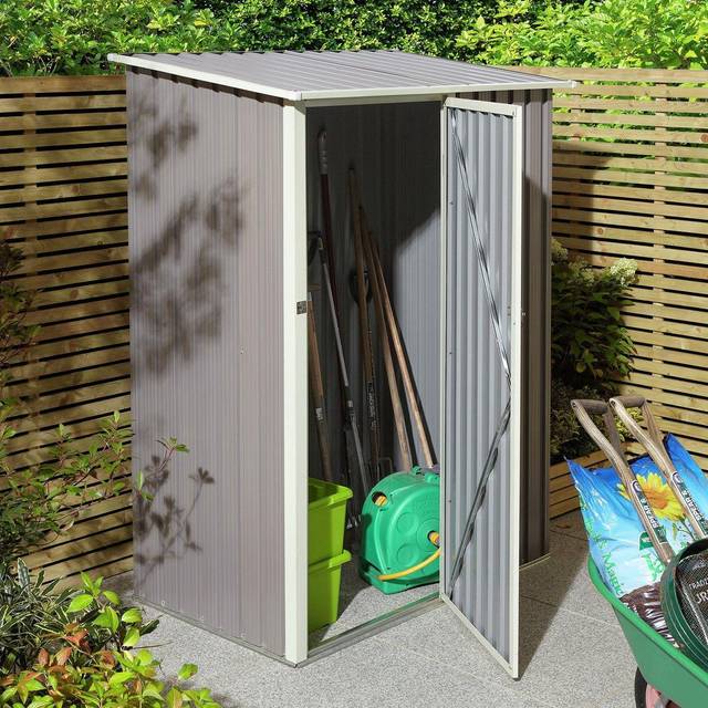 Rowlinson - Trentvale 5X3 Metal Pent Shed - Light Grey