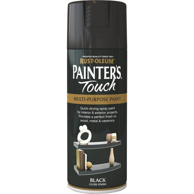 Rust-Oleum AE0040026E8 Painters Touch Black Gloss Multi Purpose Spray Paint 400ml