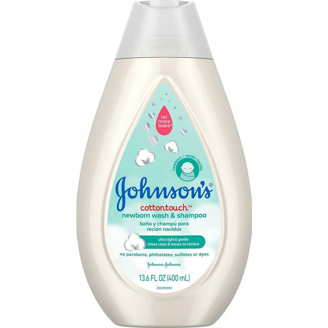 Johnsons Baby Cotton Touch Newborn Wash & Shampoo 13.6 Ounce (400ml) (3 Pack)