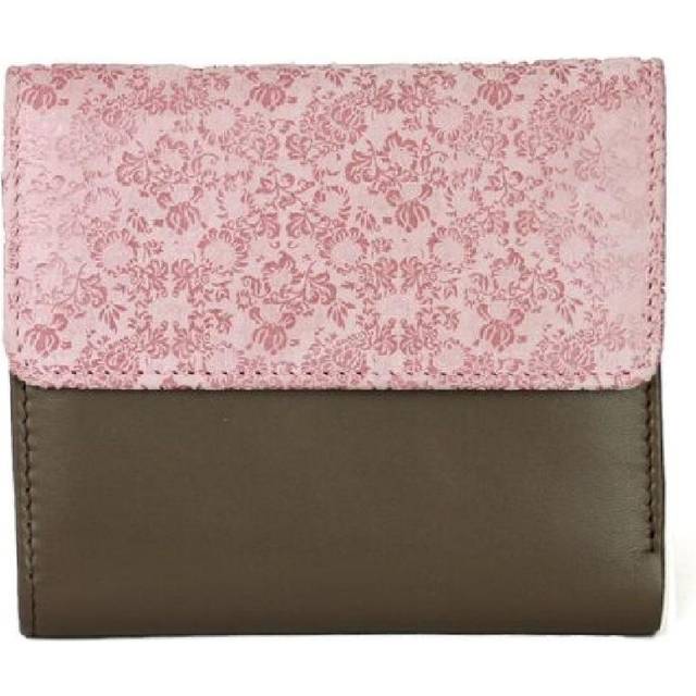 (One Size, Taupe/Pink Foil) Eastern Counties Leather Womens/Ladies Anais Purse With Foil Embossed Panel