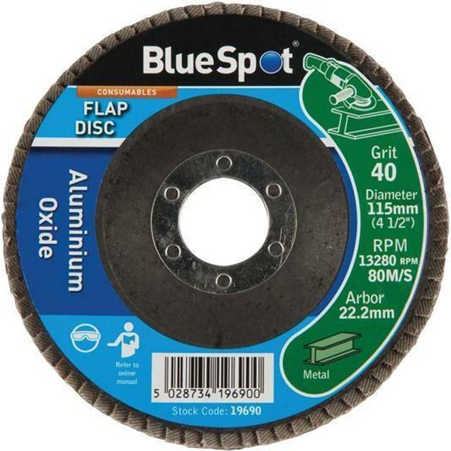 Blue Spot Tools 115mm (4.5") 40 Grit Aluminium Oxide Flap Disc