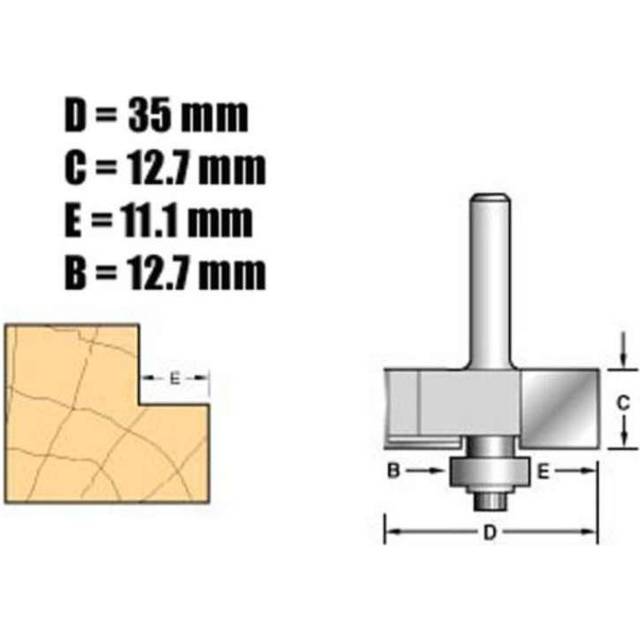 Trend C040X1/4TC C040 x 1/4 TCT Bearing Guided Rebater 35.0mm