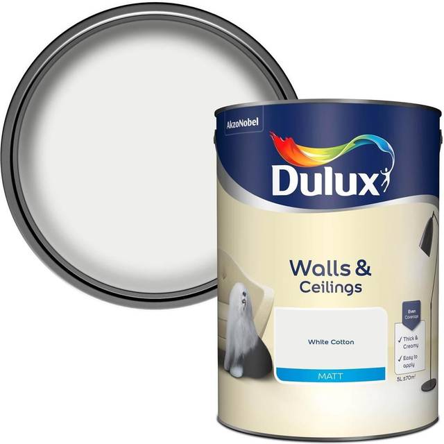 Dulux Matt Emulsion Paint - White Cotton - 5L