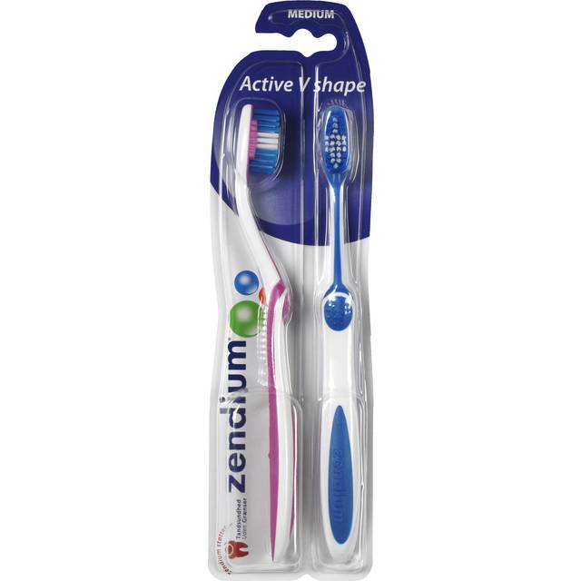 Zendium Active V-Shape Tandborstar Medium 2-pk