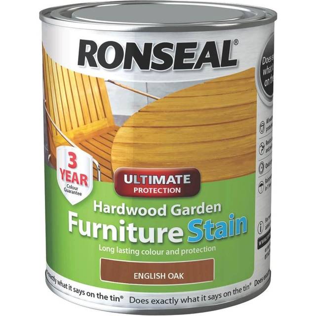 Ronseal Ultimate Protection Hardwood Garden Furniture Stain - English Oak - 750ml