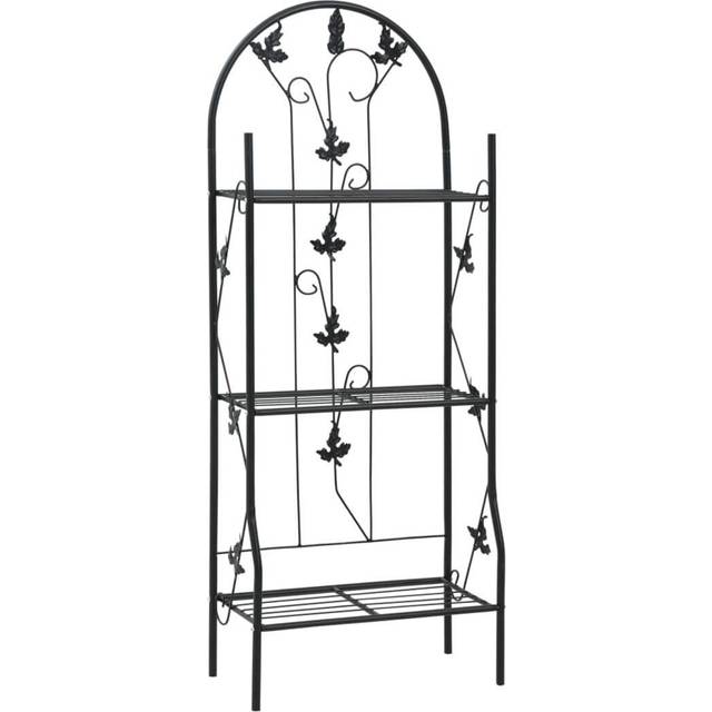 vidaXL 3-Layer Plant Rack Black 52x28x128 cm Iron