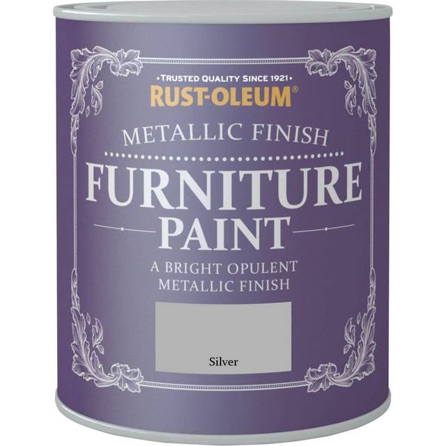 Rust-Oleum Metallic Finish Furniture Paint - Silver 750ml -