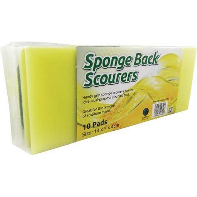 Sponge Back Scourer 140x70x40mm (10 Pack) SBS100G