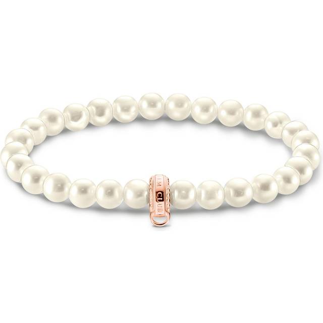 THOMAS SABO berlockarmband pärlor roséguldfärgad X0284-428-14, 19.00 cm, Sterlingsilver, Pärla