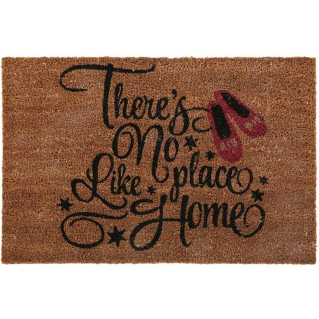 Premier Housewares Natrual and Black Coir Doormat - Place Like Home, Brown