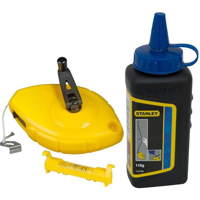 Stanley 0-47-443 Chalk Line 30m Blue Chalk & Level