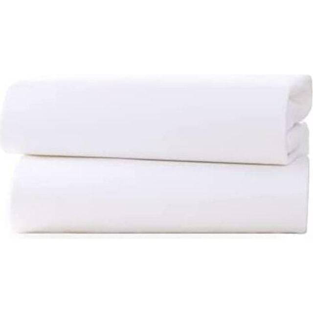 White 100% Cotton - Piece Standard Cot Fitted Sheet