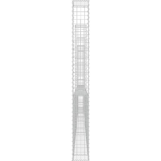 vidaXL Gabionkorg U-form med 5 pelare järn 500 x 200 cm
