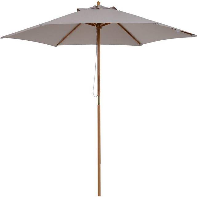 Outsunny 2.5M Wooden Parasol - Stylish Shade In Two Colours | Wowcher