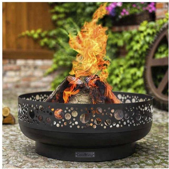 Boston Steel Decorative Fire Bowl - Black
