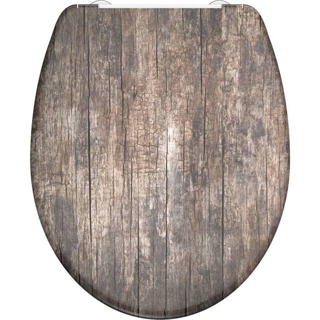 SCHÃTTE Duroplast Toilet Seat with Soft-Close Printed WC Bathroom Fixed Bumper
