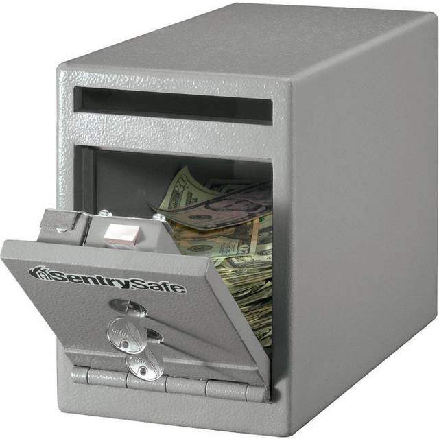 SentrySafe Depository Safe with Dual Key Lock  Steel Drop Slot Safe for Offices and Businesses  Securely Store Cash  Deposits and Valuables  0.23 Cubi