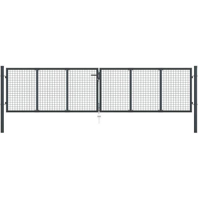 Vidaxl - Mesh Garden Gate Galvanised Steel 400x100 cm Grey