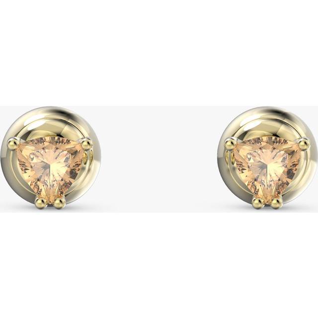 Swarovski Chroma Stud Earrings with Trilliant-Cut Orange Crystal in Go