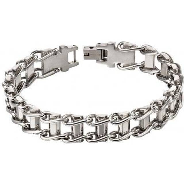 Fred Bennett Stainless Steel Bike Chain Bracelet B5116 - Silver