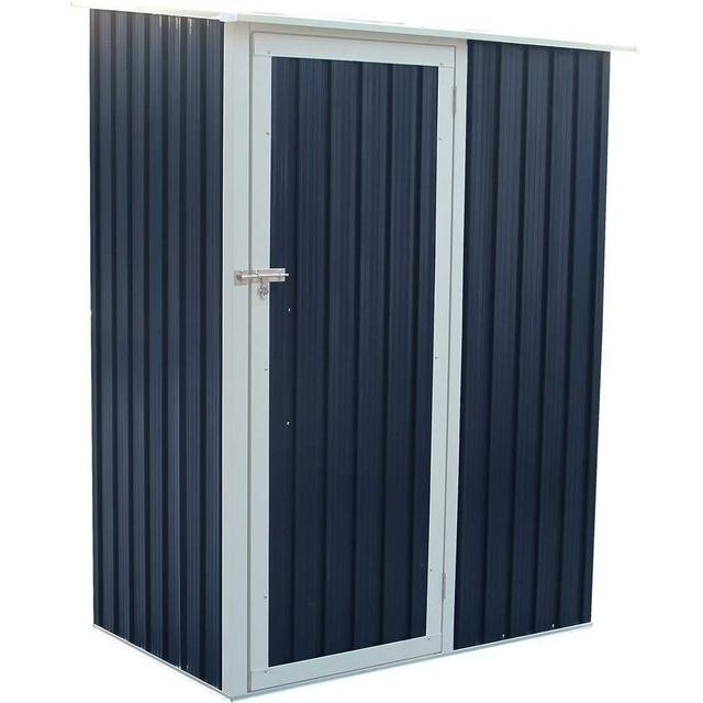 Charles Bentley 4.7'x3' Metal Garden Shed - Grey, Grey
