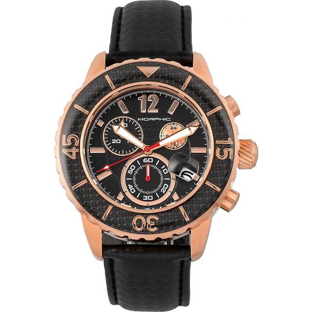 M51 Series Chronograph Leather-Band Watch with Date - Rose Gold - One Size