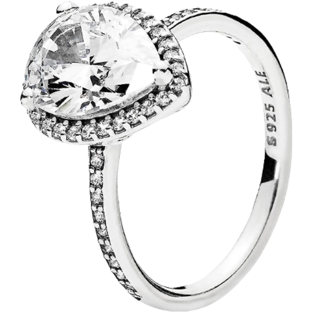 Pandora Large Radiant Teardrop Ring - Ring Size 50 - Silver