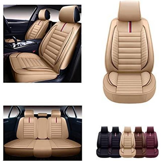 OASIS AUTO Car Seat Covers Accessories 2 Pieces Front Premium Nappa Le