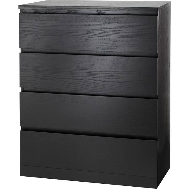 Ikea MALM Chest of 4 drawers, black-brown 80x100 cm
