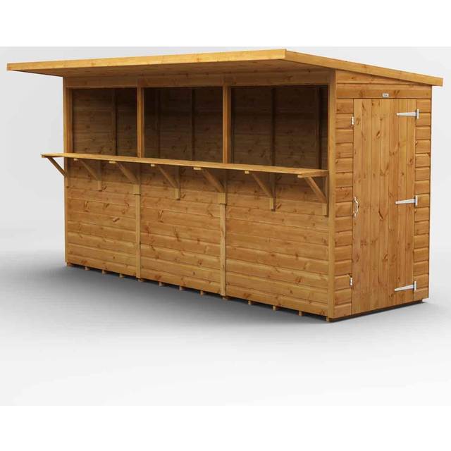 Powersheds Pent Shiplap Dip Treated Pub Shed - 12 x 4ft - Brown