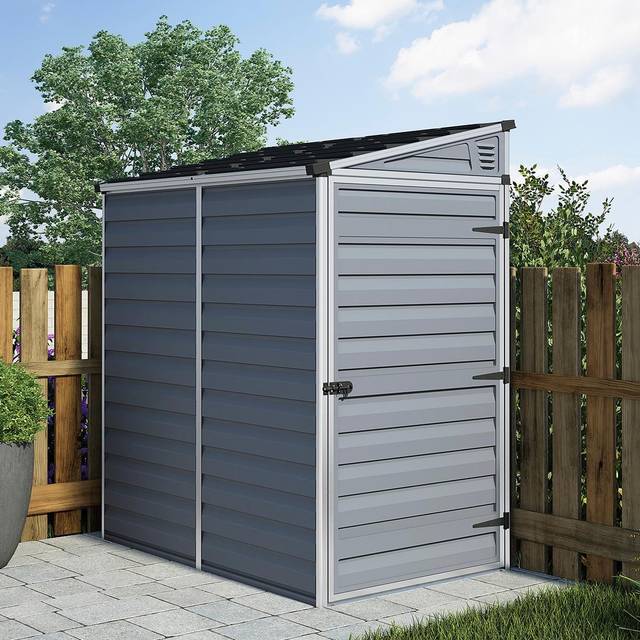 Palram - Canopia Canopia by Palram SkyLight Pent Shed 4' x 6' Grey, Grey