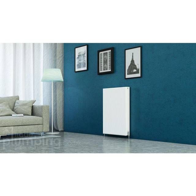 Kartell K-RAD Kompact Type 22 Double Panel with Double Convector Horizontal Radiator | White | Metal | 900mm x 700mm