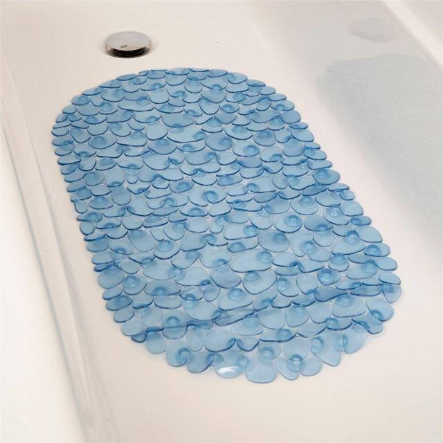 Croydex Slip Resistant Bath Mat - Blue Pebbles Design