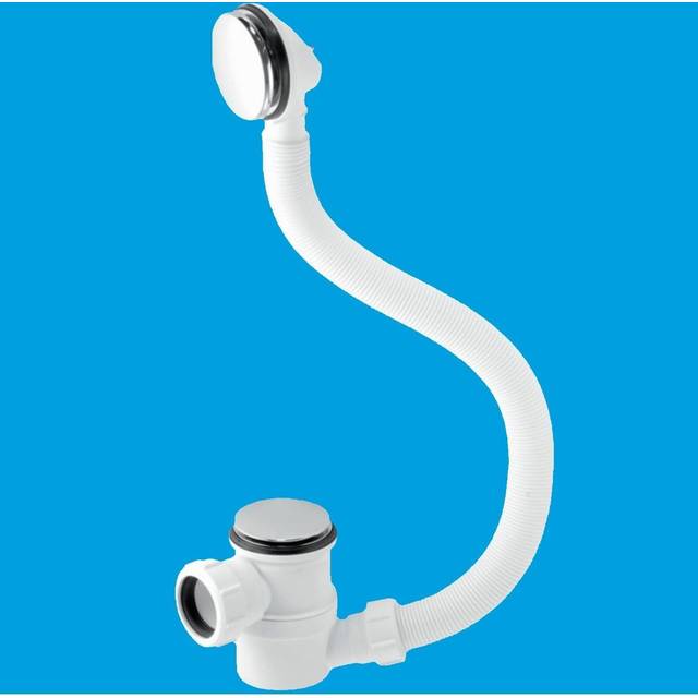 Mcalpine hc2650uk chrome plated brass 1 1/2" bath clicker waste plug & overflow