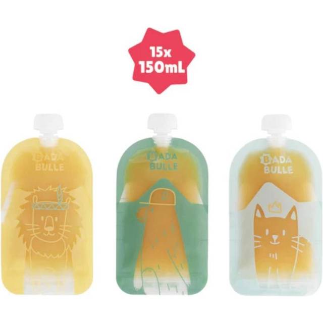 Badabulle pack of 15 reusable food storage pouches