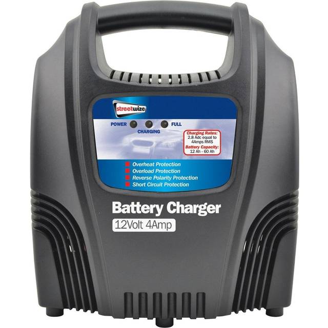 STREETWIZE Battery Charger - Plastic Cased 12V/4Amp