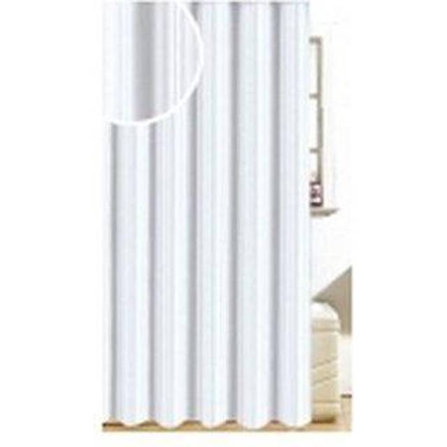 Blue Canyon Satin Stripe Design Polyester Shower Curtain White