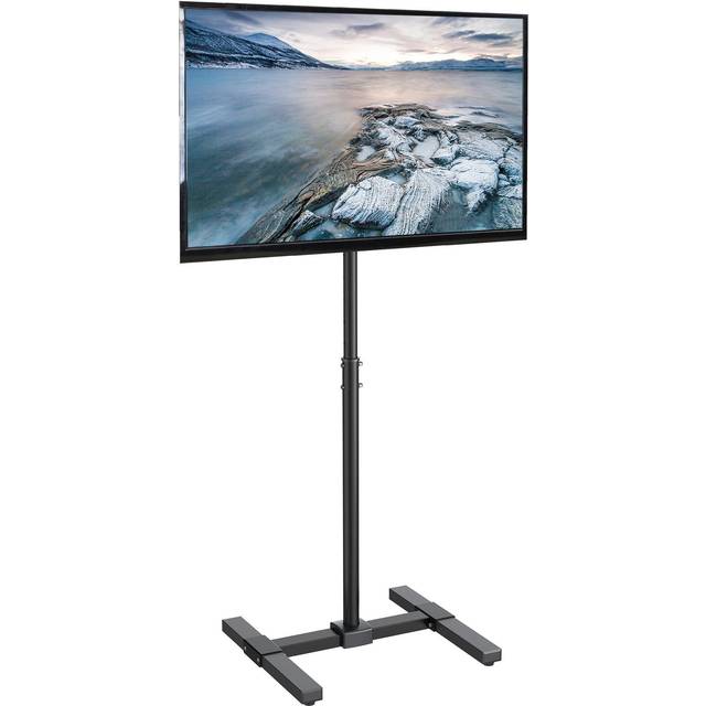 VIVO Mobile TV Display Stand for 13 to 42 inch LED LCD Flat Panel Screens, Rolling Floor Stand Height Adjustable Mount with Wheels STAND-TV07W