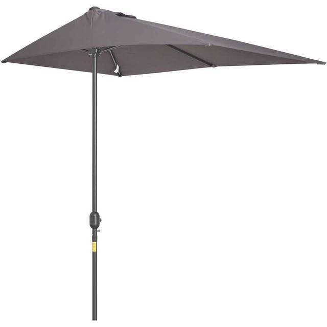 Outsunny Balcony Semi Round Half Parasol 2.3m - Grey, Grey
