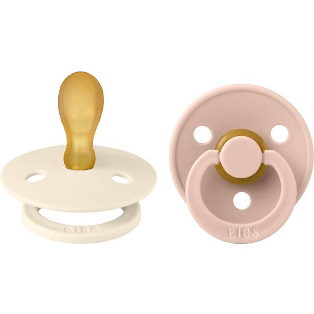 BIBS Colour Pacifier Latex stl2 Symmetrical Ivory/Blush, 2 st