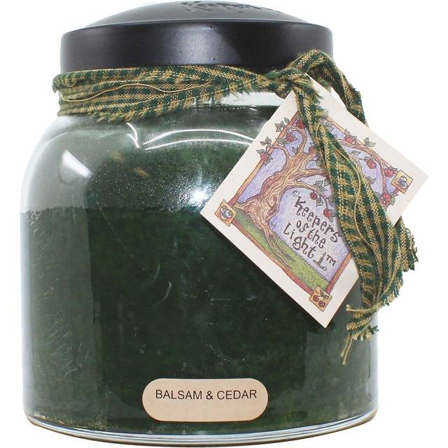 A Cheerful Giver - Balsam & Cedar - 34oz Papa Scented Candle Jar with Lid - Keepers of The Light - 155 Hours of Burn Time  Gift for Women  Green