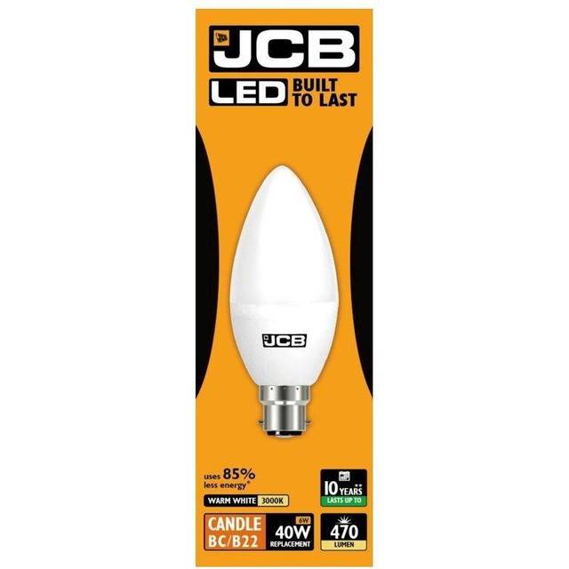 JCB 4.9w B22 BC 3000k Frosted LED Candle Bulb - Warm White