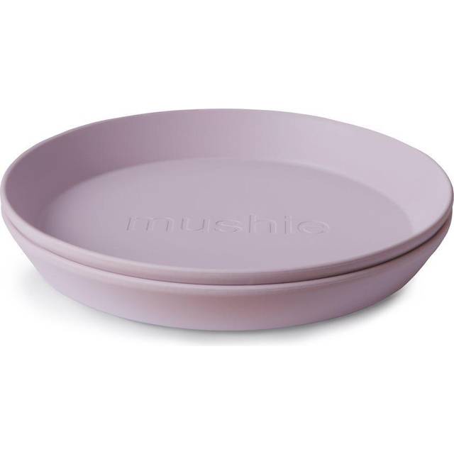 mushie Round Dinnerware Plates for Kids | Made in Denmark  Set of 2 Soft Lilac