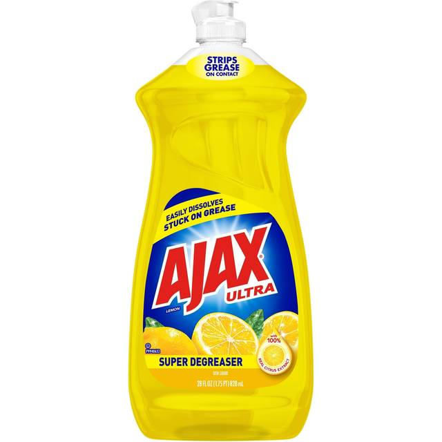 Ajax Dishwashing Liquid Dish Soap Yellow Lemon  28 Fl Oz